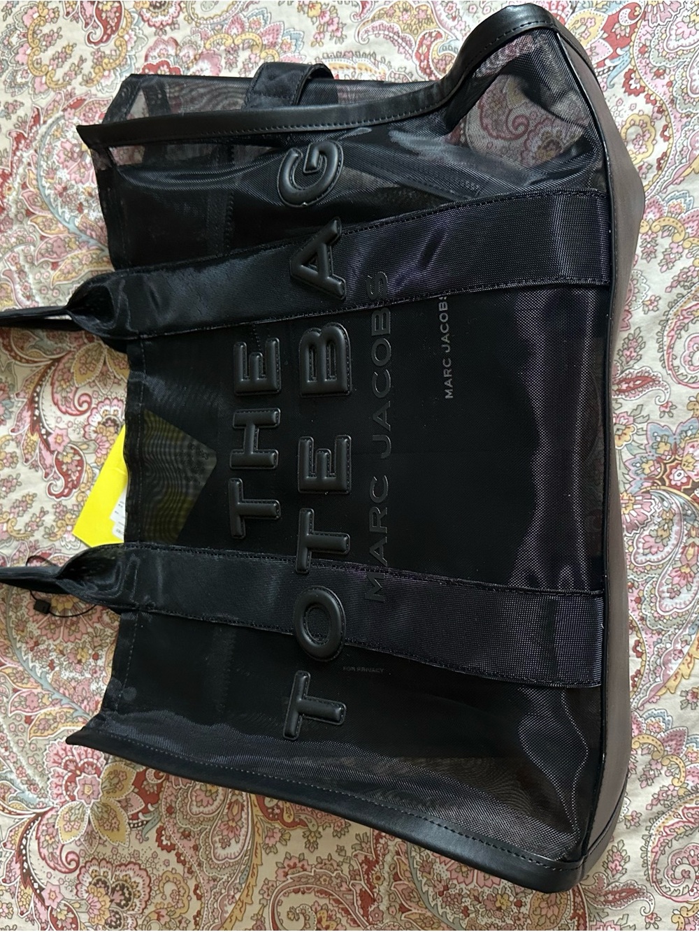 Marc Jacobs Black Mesh Logo Tote Bag